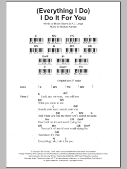 page one of (Everything I Do) I Do It For You (Piano Chords/Lyrics)