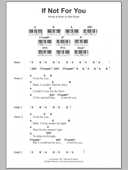 page one of If Not For You (Piano Chords/Lyrics)