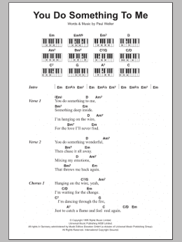 page one of You Do Something To Me (Piano Chords/Lyrics)