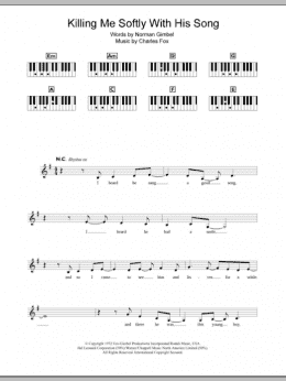 page one of Killing Me Softly With His Song (Piano Chords/Lyrics)