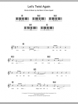 page one of Let's Twist Again (Piano Chords/Lyrics)