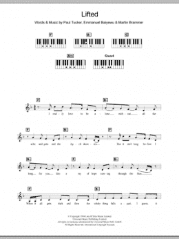 page one of Lifted (Piano Chords/Lyrics)