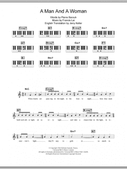 page one of A Man And A Woman (Un Homme Et Une Femme) (Piano Chords/Lyrics)