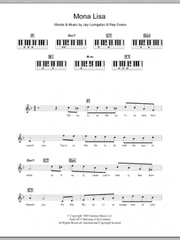 page one of Mona Lisa (Piano Chords/Lyrics)