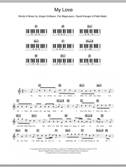 page one of My Love (Piano Chords/Lyrics)