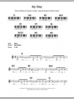 page one of My Way (Piano Chords/Lyrics)