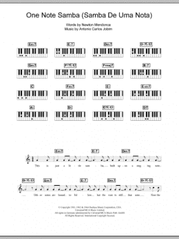 page one of One Note Samba (Samba De Uma Nota So) (Piano Chords/Lyrics)