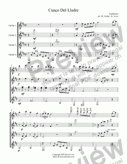 page one of Canço del Lladre (Quartet)