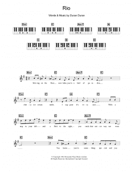 page one of Rio (Piano Chords/Lyrics)