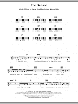 page one of The Reason (Piano Chords/Lyrics)