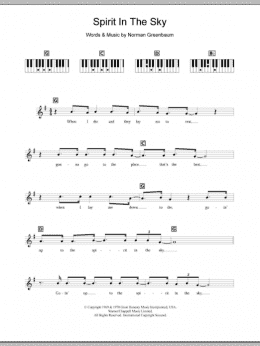 page one of Spirit In The Sky (Piano Chords/Lyrics)