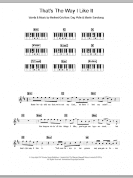 page one of That's The Way I Like It (Piano Chords/Lyrics)