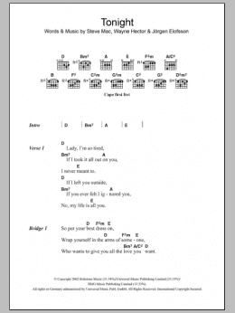 page one of Tonight (Guitar Chords/Lyrics)