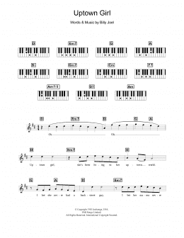 page one of Uptown Girl (Piano Chords/Lyrics)