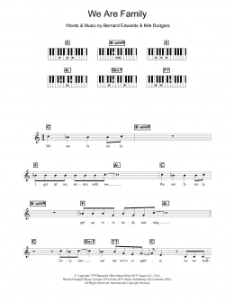 page one of We Are Family (Piano Chords/Lyrics)