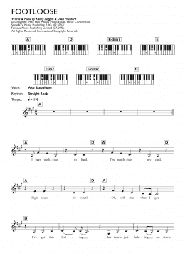 page one of Footloose (Piano Chords/Lyrics)