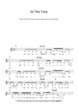 page one of All This Time (Piano Chords/Lyrics)