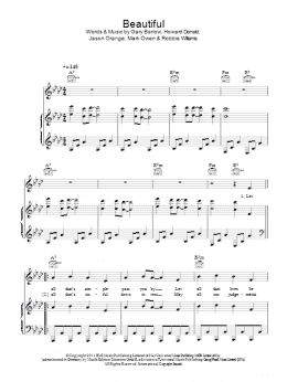 page one of Beautiful (Piano, Vocal & Guitar Chords)