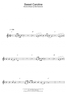 page one of Sweet Caroline (Alto Sax Solo)