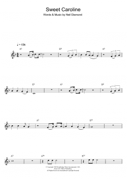 page one of Sweet Caroline (Alto Sax Solo)