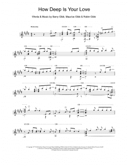 page one of How Deep Is Your Love (Solo Guitar)