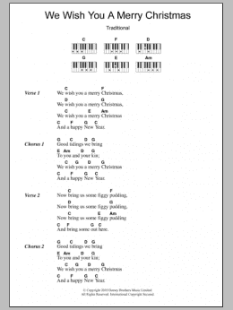 page one of We Wish You A Merry Christmas (Piano Chords/Lyrics)