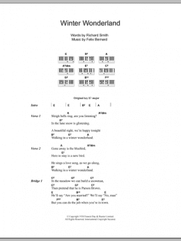 page one of Winter Wonderland (Piano Chords/Lyrics)