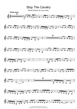 page one of Stop The Cavalry (Violin Solo)