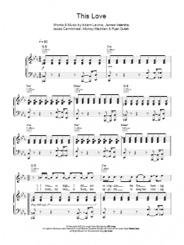 page one of This Love (Piano, Vocal & Guitar Chords)