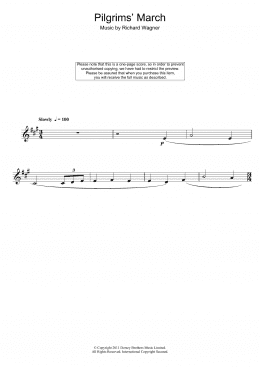 page one of Pilgrims' March (Clarinet Solo)