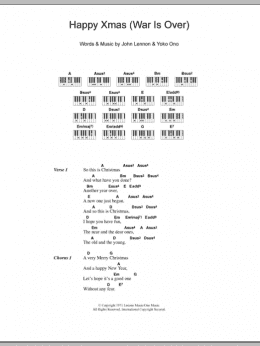 page one of Happy Xmas (War Is Over) (Piano Chords/Lyrics)