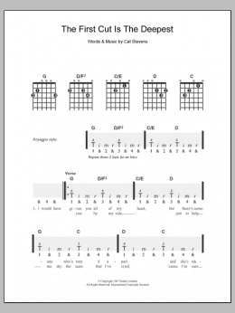 page one of The First Cut Is The Deepest (Easy Guitar)