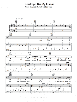 page one of Teardrops On My Guitar (Piano, Vocal & Guitar Chords)