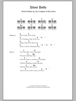 page one of Silver Bells (Piano Chords/Lyrics)