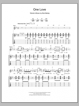 page one of One Love (Guitar Tab)