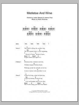 page one of Mistletoe And Wine (Piano Chords/Lyrics)