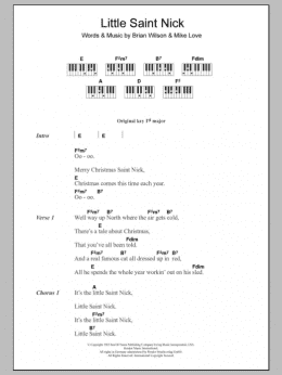 page one of Little Saint Nick (Piano Chords/Lyrics)