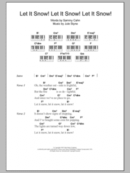 page one of Let It Snow! Let It Snow! Let It Snow! (Piano Chords/Lyrics)