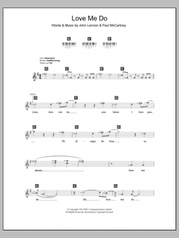 page one of Love Me Do (Piano Chords/Lyrics)