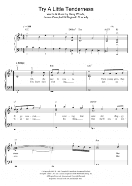 page one of Try A Little Tenderness (Easy Piano)