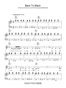 page one of Back To Black (Piano, Vocal & Guitar Chords)