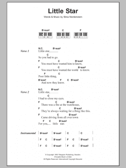 page one of Little Star (Piano Chords/Lyrics)