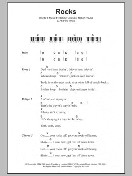 page one of Rocks (Piano Chords/Lyrics)