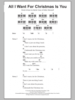 page one of All I Want For Christmas Is You (Piano Chords/Lyrics)