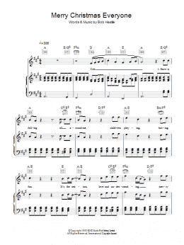 page one of Merry Christmas Everyone (Piano, Vocal & Guitar Chords (Right-Hand Melody))