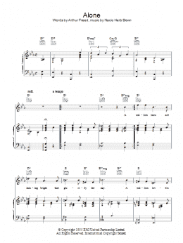 page one of Alone (Piano, Vocal & Guitar Chords)