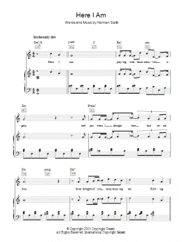 page one of Here I Am (Piano, Vocal & Guitar Chords)