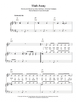 page one of Walk Away (Piano, Vocal & Guitar Chords)