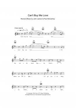 page one of Can't Buy Me Love (Lead Sheet / Fake Book)