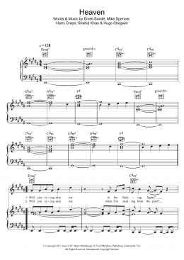 page one of Heaven (Piano, Vocal & Guitar Chords)